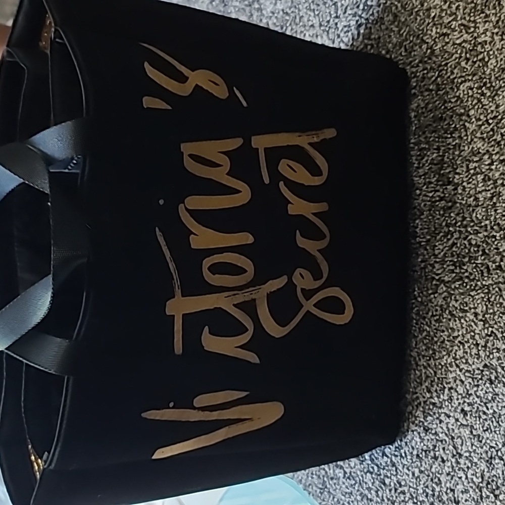 VICTORIA SECRET black/gold wine holder/cooler beach tote